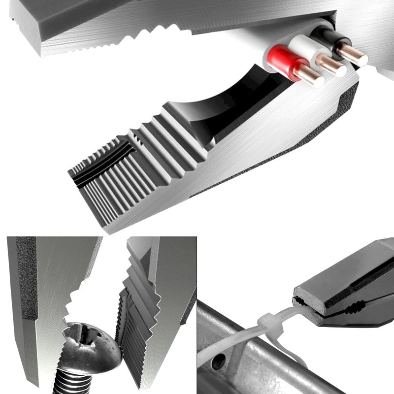 VAMPLIERS 9" Side Cutting Linemans Pliers with Crimper. Made in Japan. Heavy Duty High Leverage Design Screw Extractor Jaws - Image 3